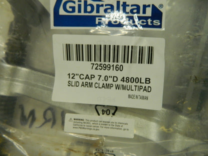 GIBRALTAR Sliding Arm Bar Clamp: 7 Throat Depth SS30C