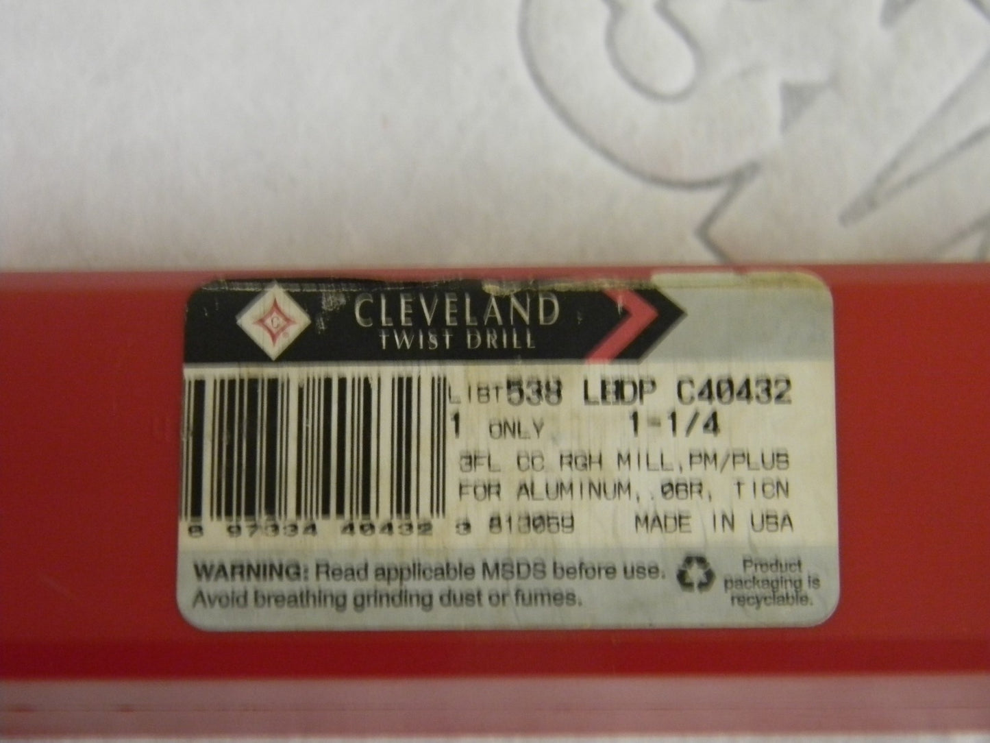 Cleveland Twist Drill Cobalt Roughing End Mill 1-1/4 Dia LH 3 LOC 5.5L C40432