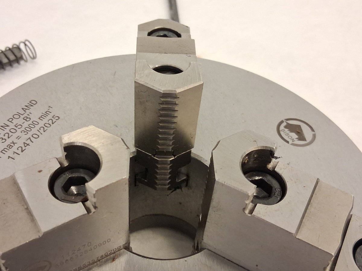 Bison Manual Lathe Chuck 8"Dia 3 Jaw Self-Centering 7-866-0800