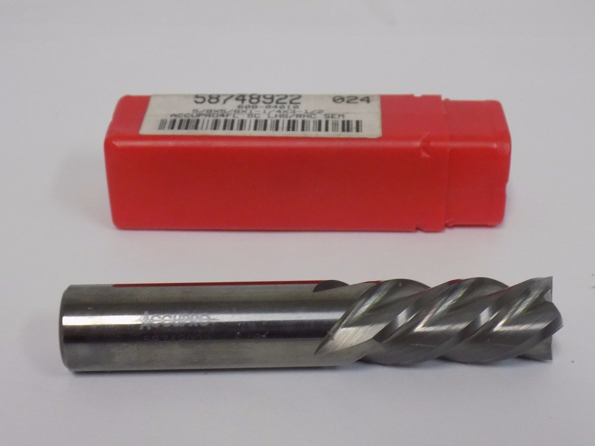 Accupro Spiral End Mill 3-1/2" x 1-1/4" Uncoated Solid Carbide 4FL 587