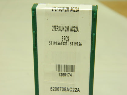 Tool-Flo Carbide Laydown Threading Insert 27ER8UN2M AC22A Qty 5 1269174