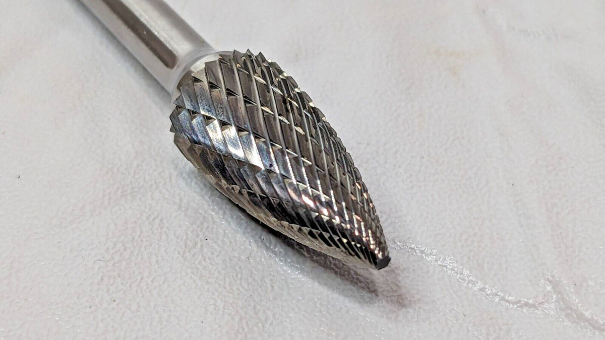Atrax Carbide Double Cut Tree Burrs Point End 1/2" Cut Dia QTY 2 85286284