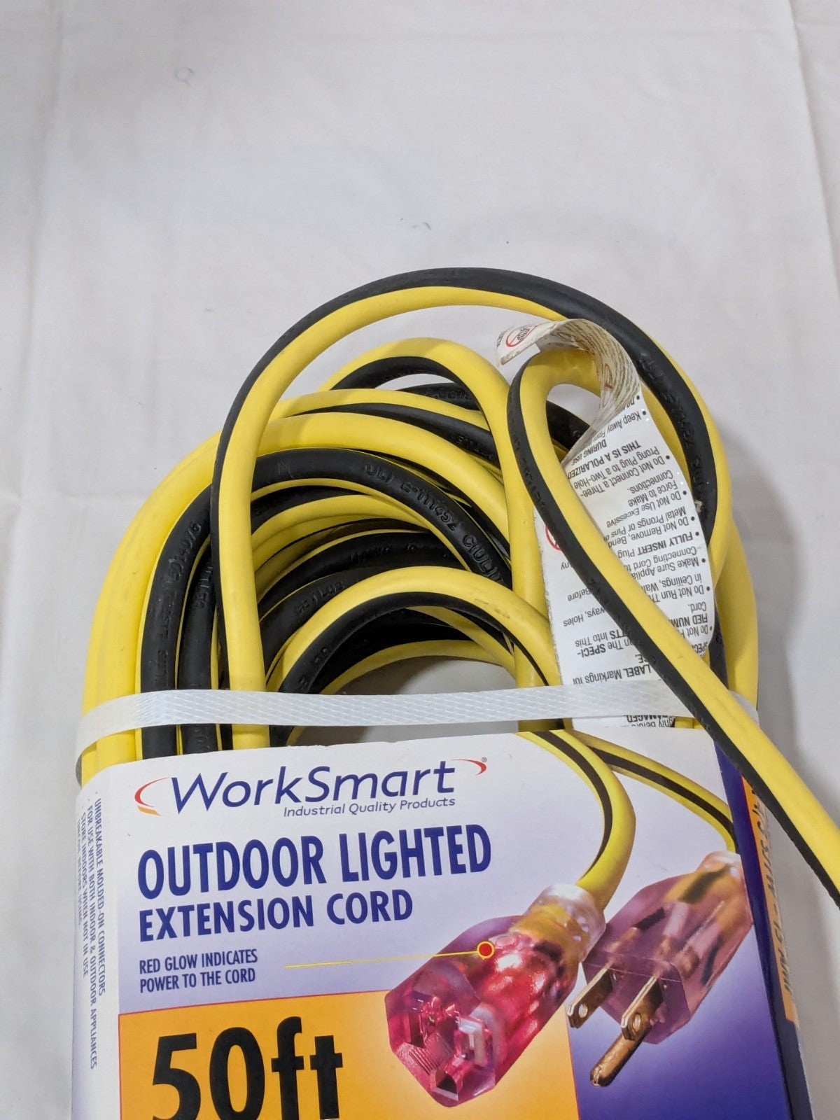 WorkSmart 50' Yellow/Black Outdoor Extension Cord 14/3 Gauge/Conductor 7305
