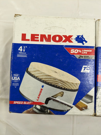 LENOX Hole Saw: 4-1/8" Saw Dia, 1-1/2" Cut Depth Qty 2 3006666L