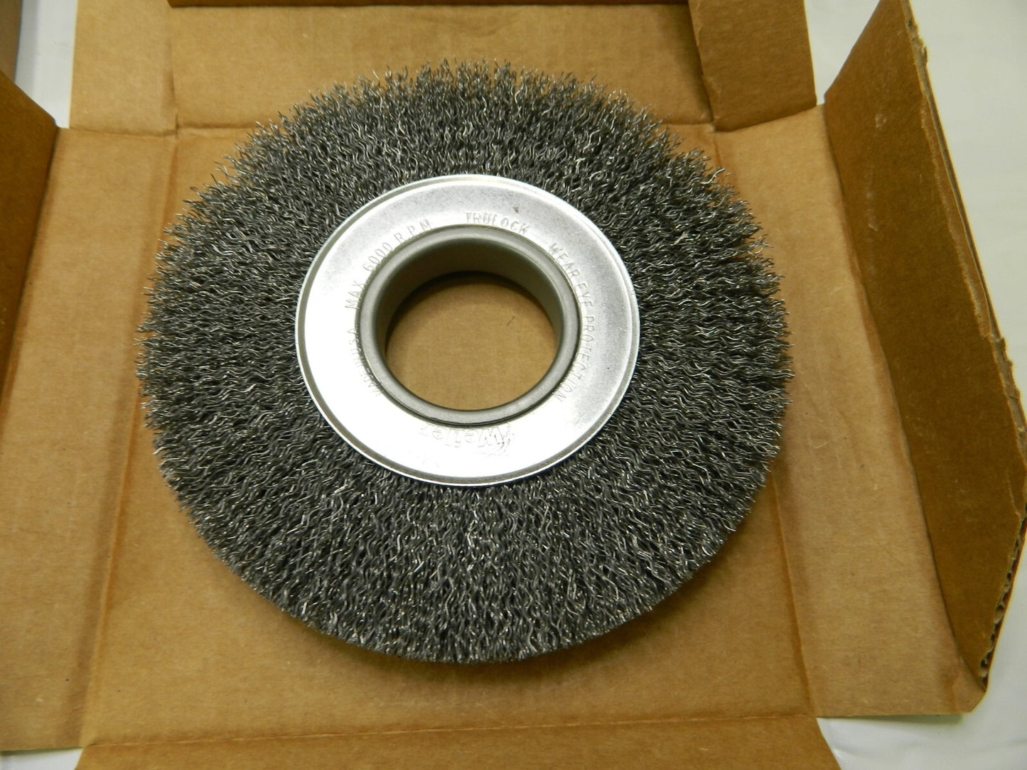 WEILER Wheel Brush: 7" Wheel Dia, Crimped 5/8" Hole 6,000 RPM Qty 2 03597036
