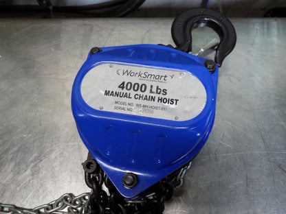 WorkSmart Manual Hand Operated Chain Hoist 4000 lb Capacity 20 ft Lift