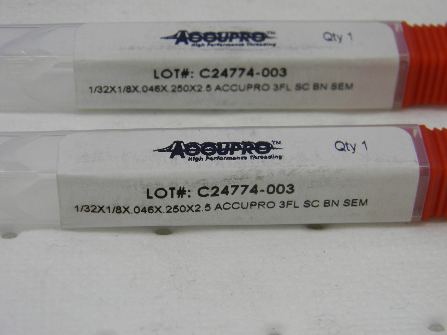 ACCUPRO 1/32 Diam 3fl Solid Carbide Ball End Mill QTY 2 AP61729596