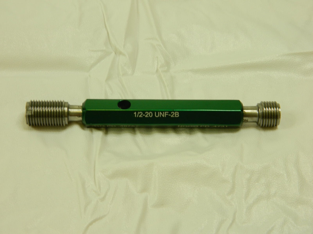 GF GAGE Plug Thread Gage: 1/2-20 Thread, 2B Class, Go & No Go 55318273
