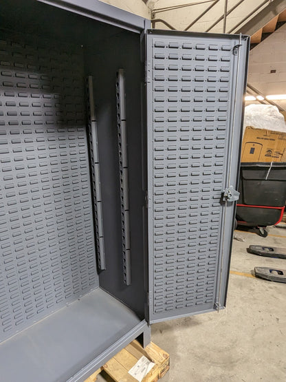 Durham Heavy Duty Storage Cabinet w/ Bins 78 x 48 x 24 Steel Gray SCRATCH N DENT