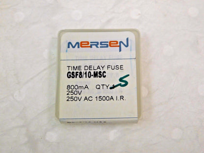 Mersen Time Delay Miniature Ceramic Fuse 250V 0.80A Qty 10 GSF8/10