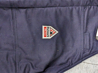 BULWARK Bib Overalls: Sz 3X-Large, Cotton, Zipper Closure, 5 Pocket BLC8NV