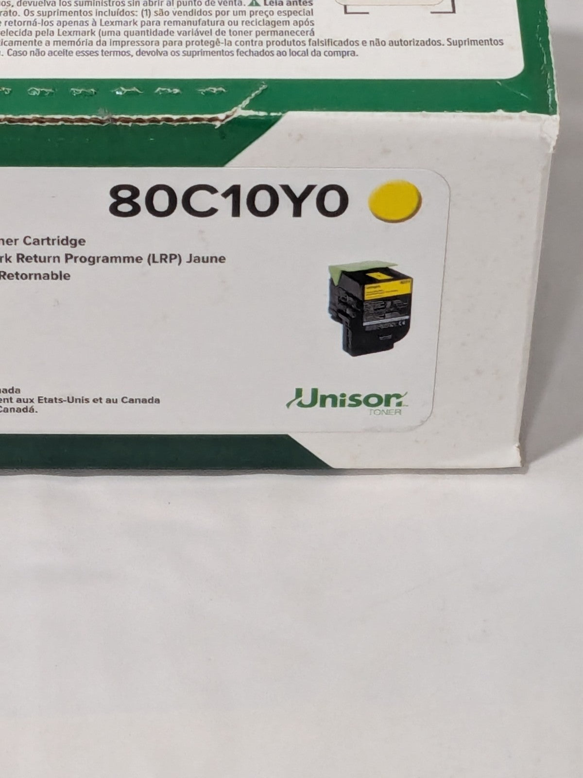 LEXMARK GENUINE 80C10Y0 Toner Cartridge Yellow for CX310 CX410 CX510