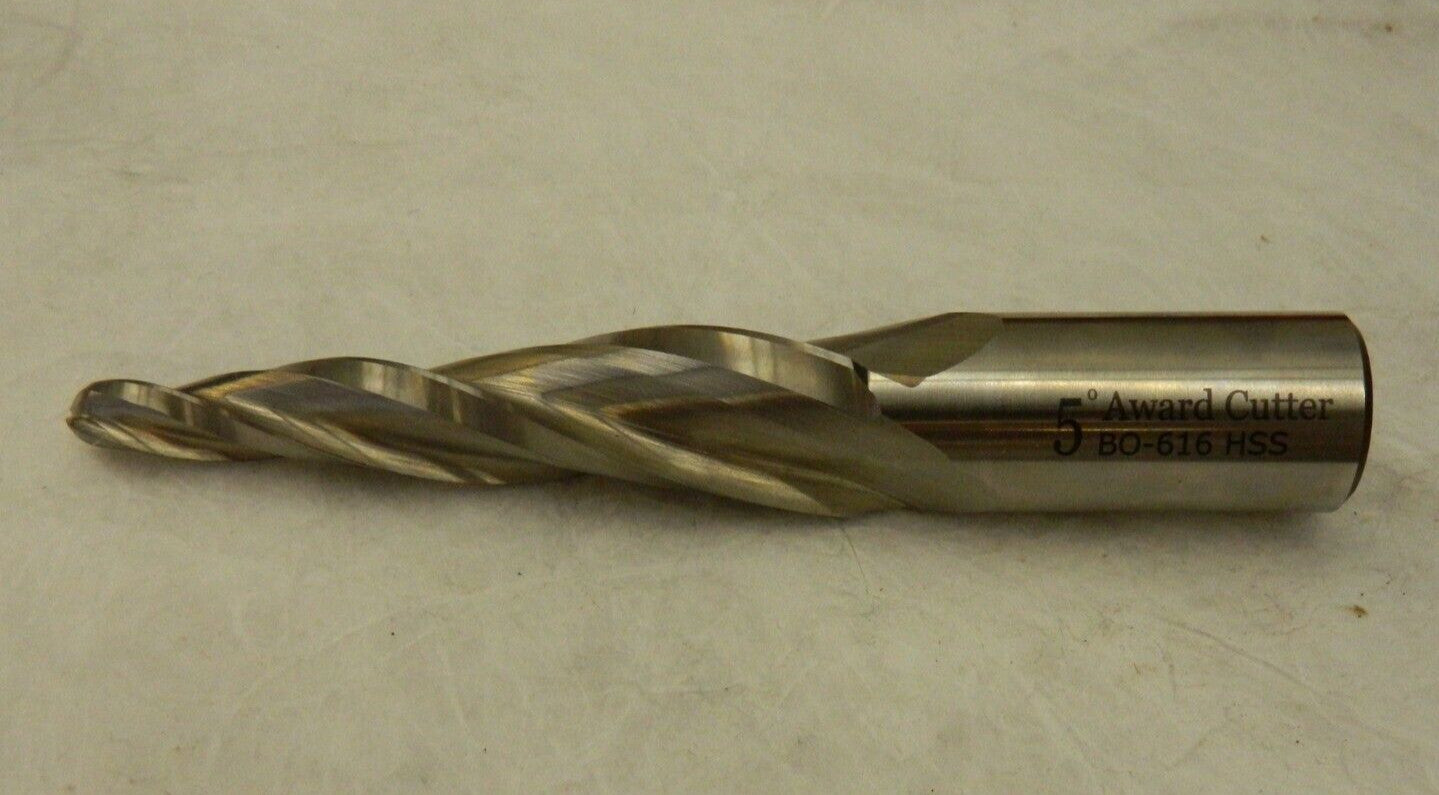 5° per Side 3/8 3 FL HSS Steel Tapered Ball End Mill BO-616