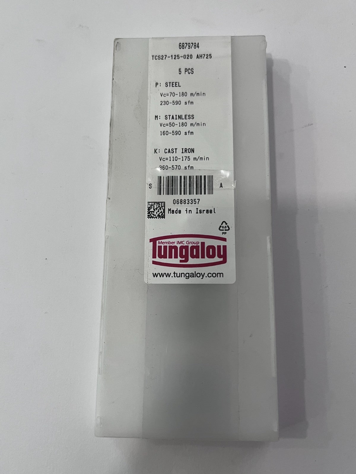 Tungaloy TCS27-125-020 AH725 TETRACUT Grooving Insert 10 pack
