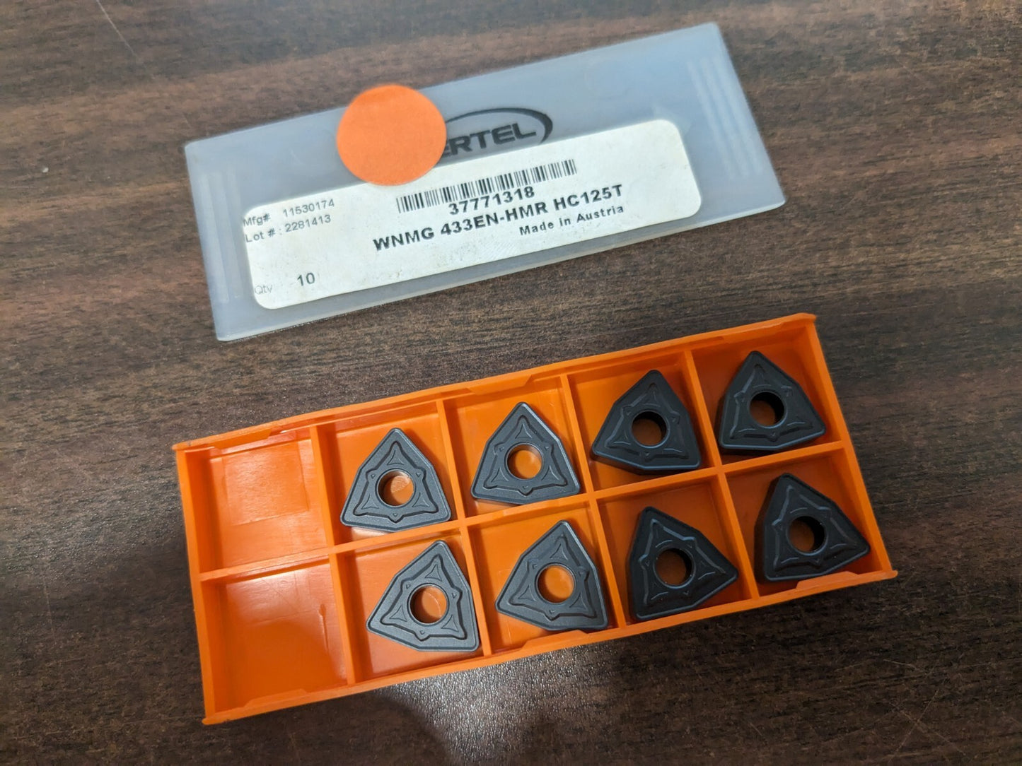 HERTEL Turning Insert 8pk WNMG 433ENHMR HC125T, Carbide 1000659