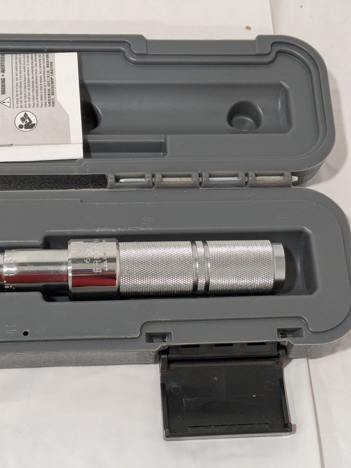 Proto Micrometer Torque Wrench: 1/2" Drive, Foot Pound J6008C