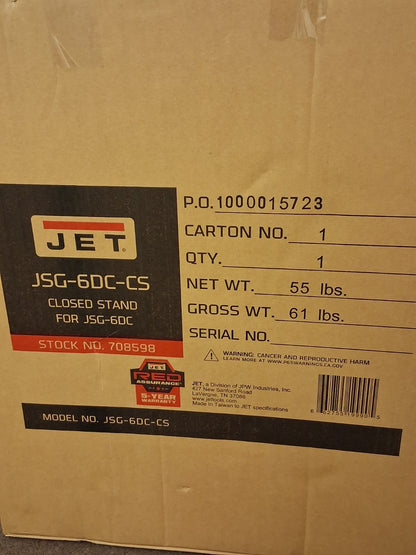 Jet Sanding Machine Stand STAND ONLY for 6" x 48"/12" Disc Sander 708598