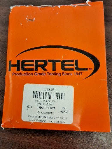 Hertel HSS Screw Machine Length Drill Bits QTY5 3/8" Dia 135 Deg 2386878