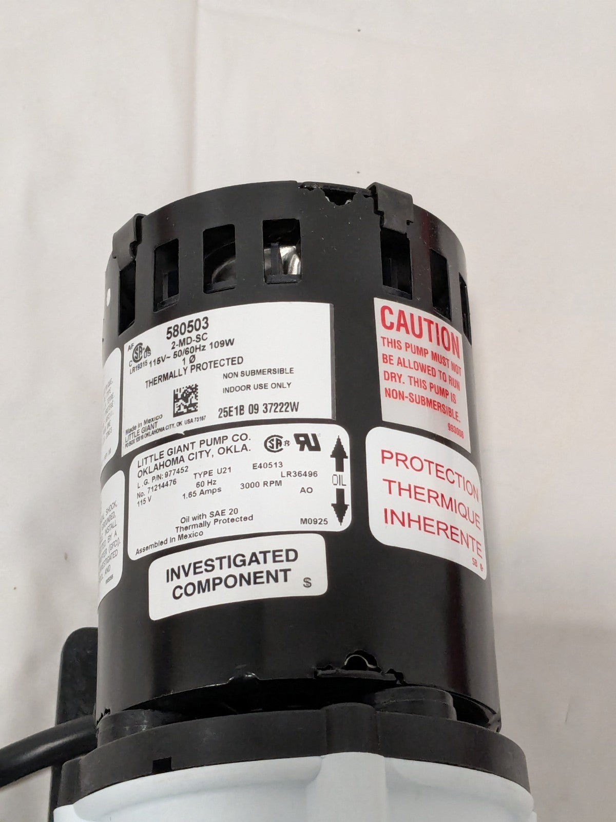 Little Giant Magnetic Drive Pump 1/25 HP, 14.6 Shut Off Feet 580503