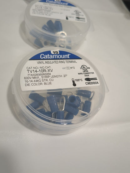 Thomas & Betts 30pcs 16 TO 14 AWG, 10 BOLT - RING TERMINAL TV14-10R-XV