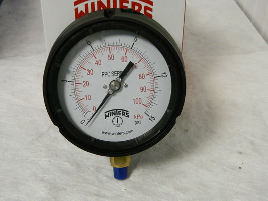 Winters Pressure Gauge 4-1/2" Dial 1/4 Thread 0-15 Scale Range PPC5081