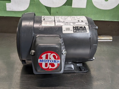 US Motors U32P2D General Purpose Motor 1.5 HP 208-230/460V 3 Phase DAMAGE