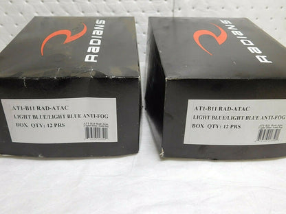 Radians Rad-Atac Safety Eyewear Light Blue Anti-Fog Lens Qty 24 AT1-B11