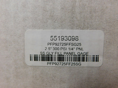 Winters 2-1/2" Dial 1/4 Thread 0-300 Scale Range Pressure Gauge PFP92725FFSG25