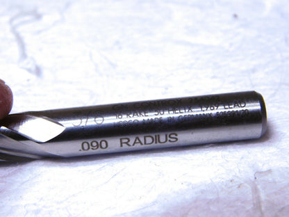 Controx HSSCO Corner Radius End Mill 3/8Dia .090 Radius 1.5LOC  QTY 2 23402