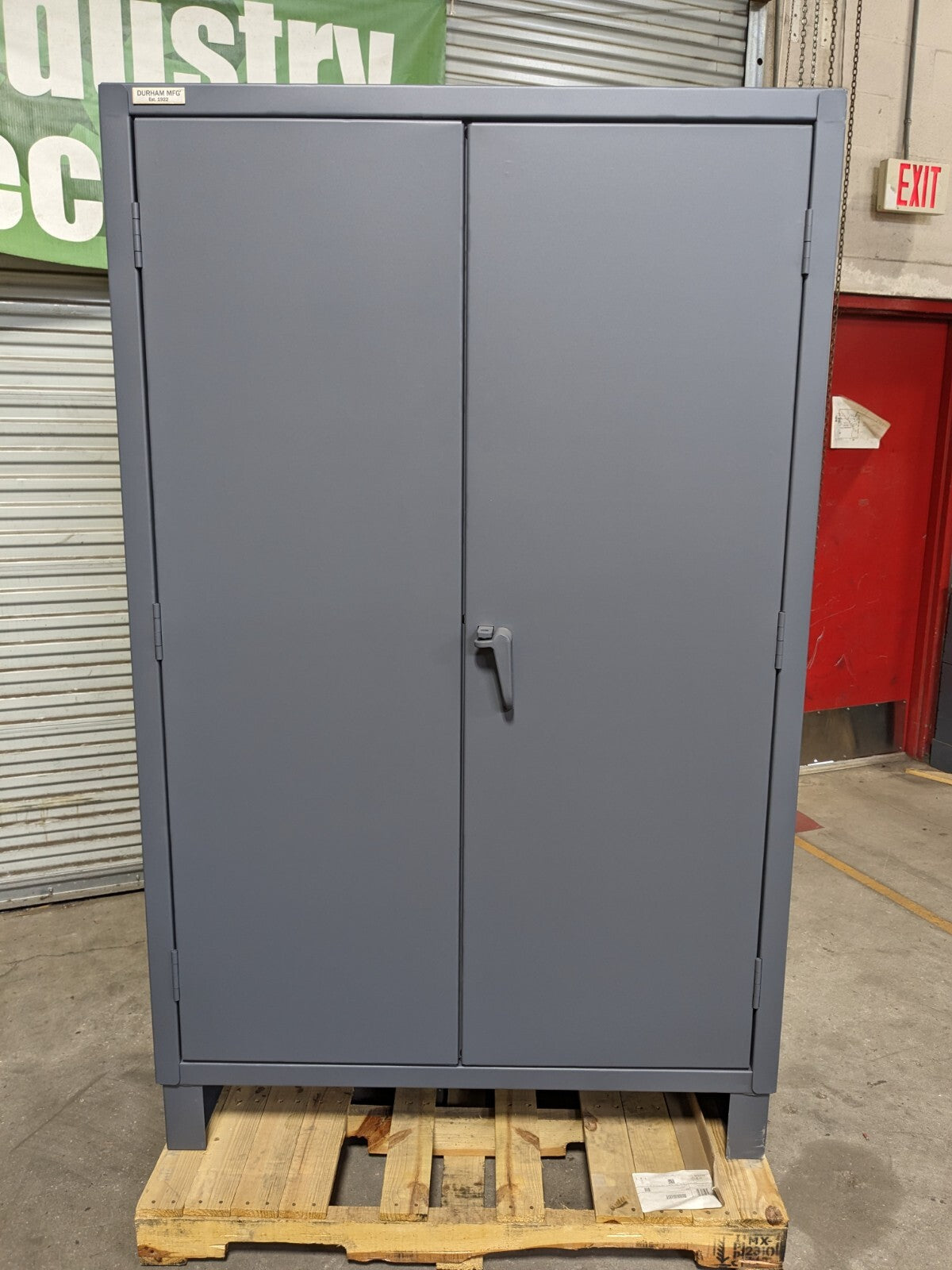 Durham Heavy Duty Storage Cabinet w/ Bins 78 x 48 x 24 Steel Gray SCRATCH N DENT