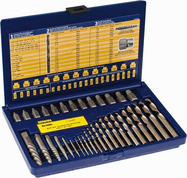 Irwin Hanson Sprial Flute Screw Extractor & Drill 35pc 11135ZR