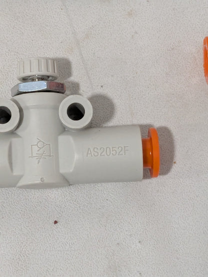 SMC Air Flow Control Valve: In-Line, Tube, 1/4" Tube OD Qty 4 AS2052F-07