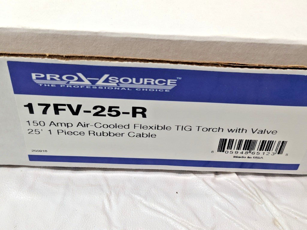 PRO-SOURCE Air Cooled TIG Welding Torch Kit 150A 25Ft Rubber Outfit 17F-25-R