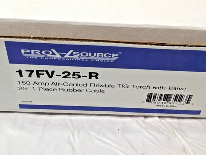 PRO-SOURCE Air Cooled TIG Welding Torch Kit 150A 25Ft Rubber Outfit 17F-25-R