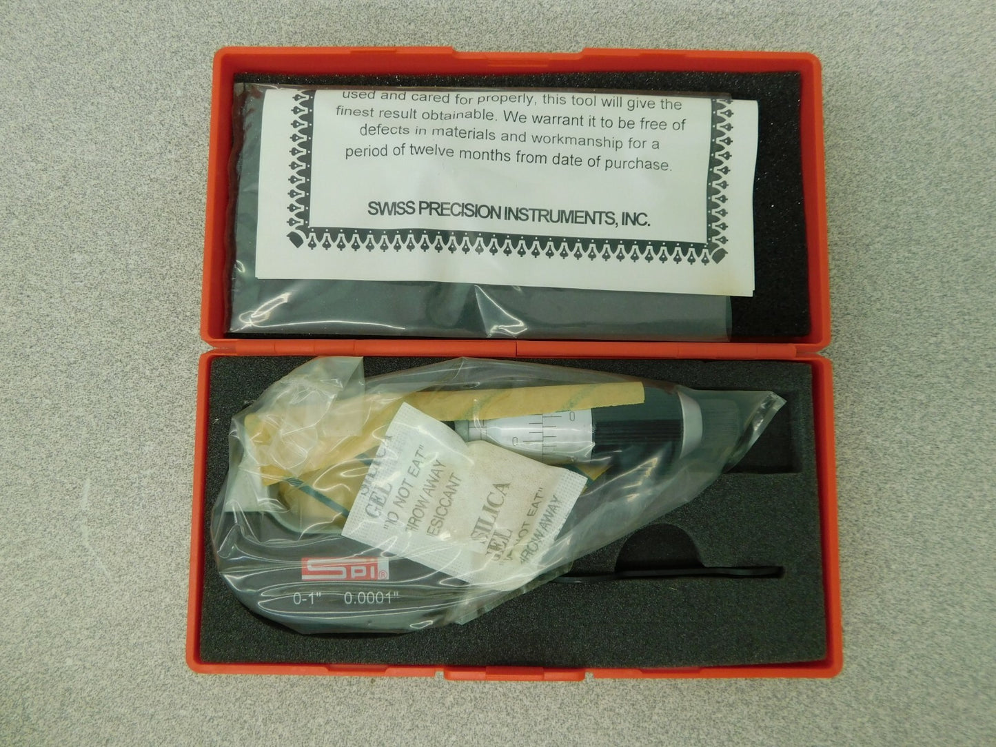 SPI Mechanical Outside Micrometer 0-1" Range .0001" Graduation 13-791-