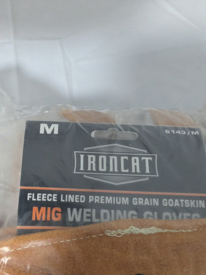 IRONCAT MIG Welding Gloves Fleece Lined Premium Goatskin Sz M 12 Pairs 6143/M
