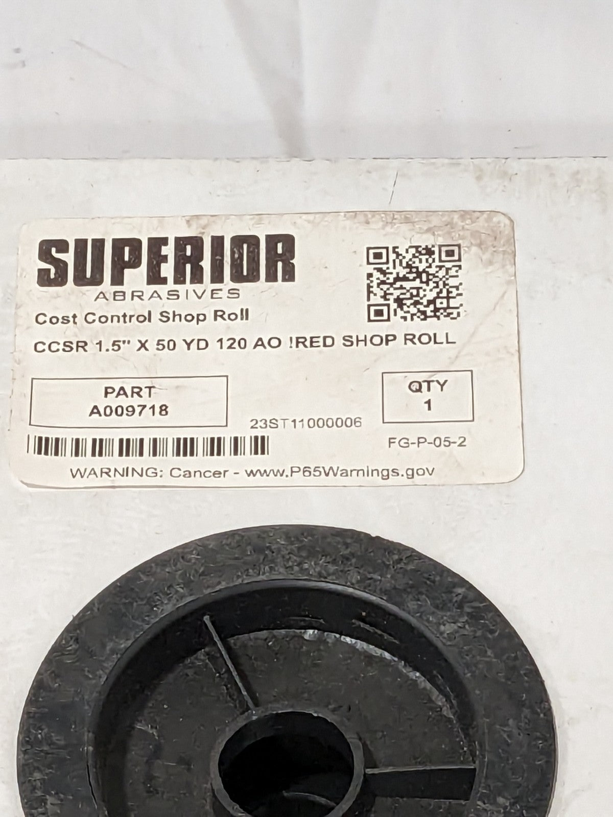 SUPERIOR ABRASIVES Shop Roll: 1-1/2" Wide, 50 Yd Long, 120 Grit A009718