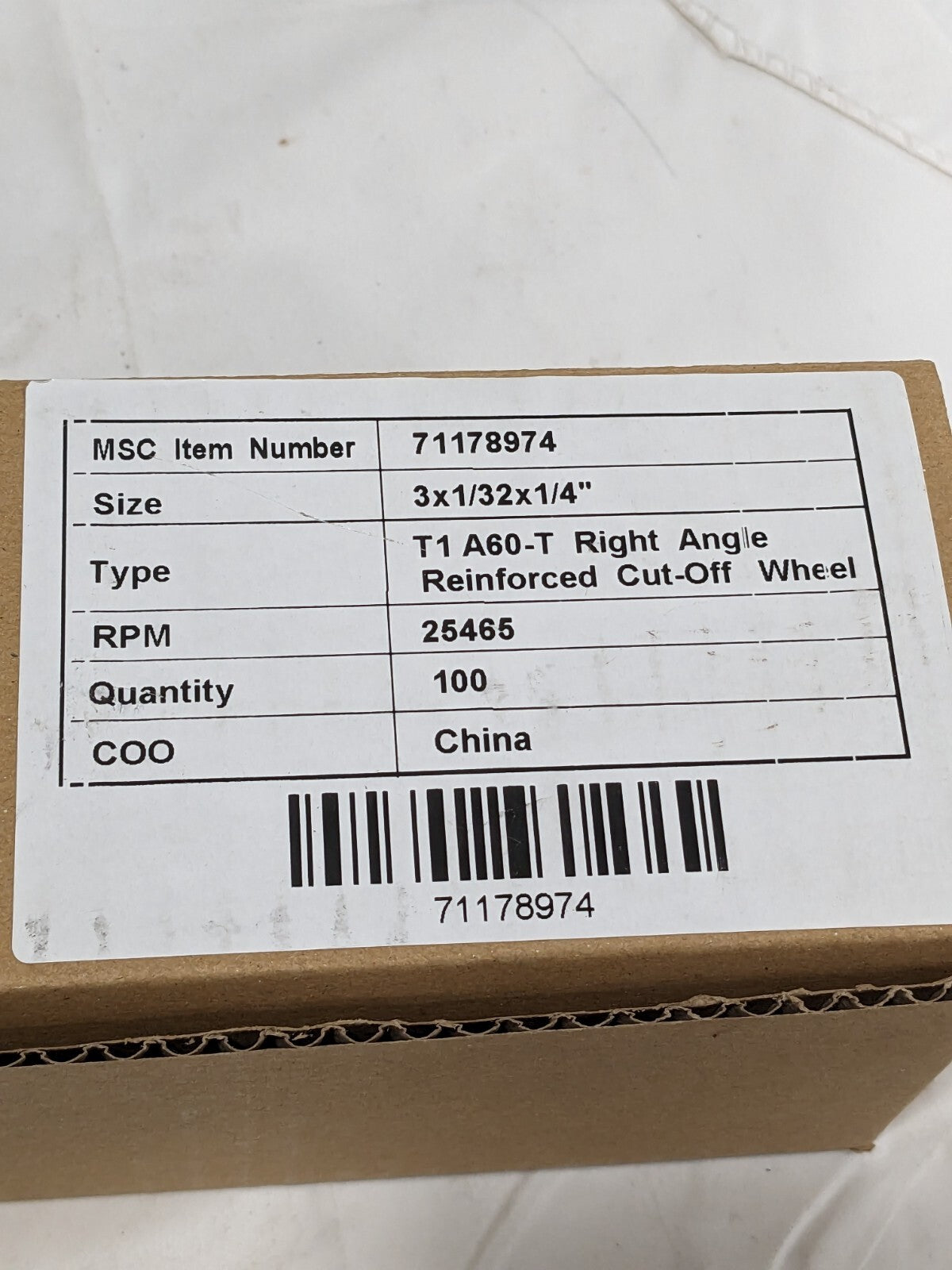 TRU-MAXX Cutoff Wheel: Type 1 (01/41), 3" X 1/32" X 1/4" Hole Qty