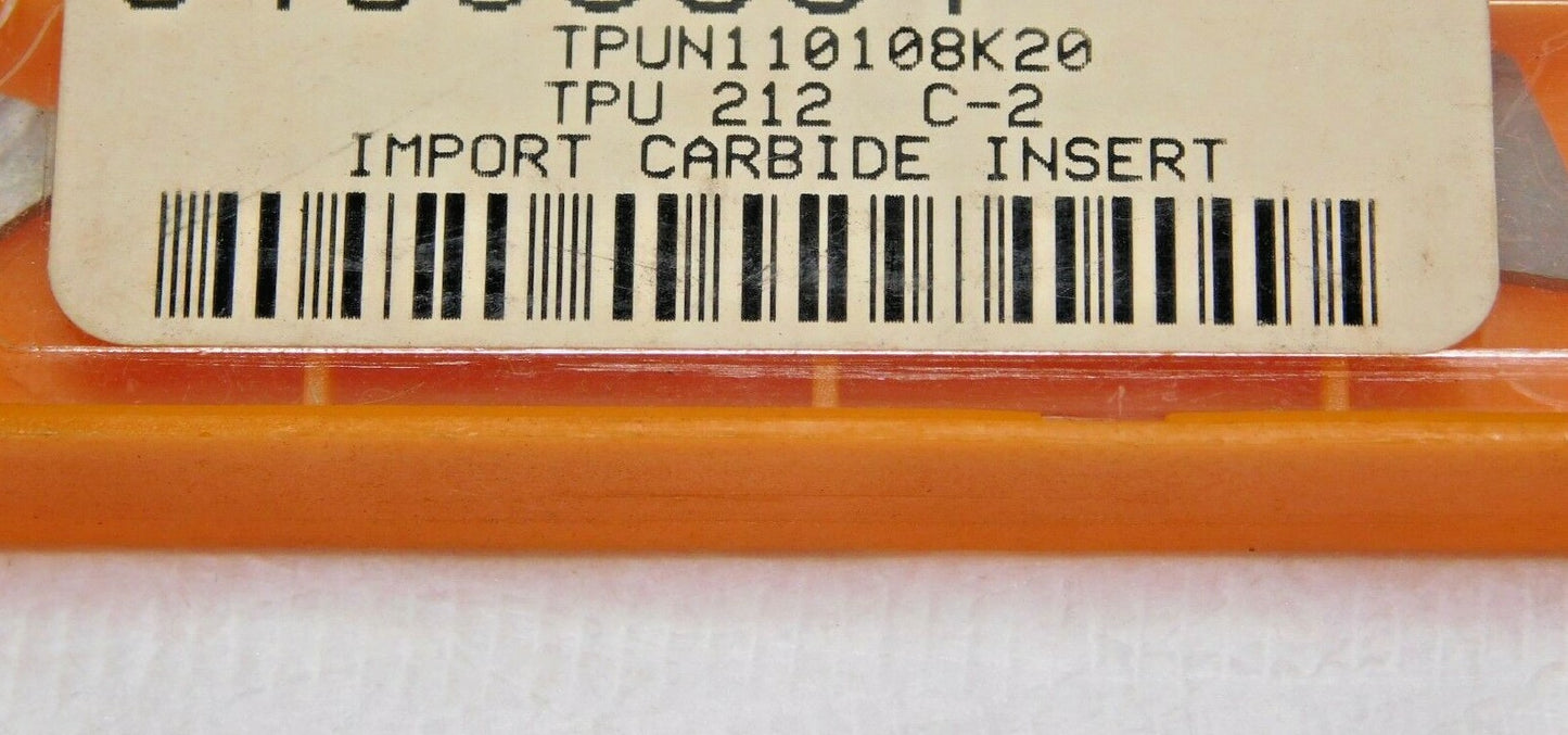 Carbide Milling Inserts TPU212 Grade C2 Qty 10 04033064