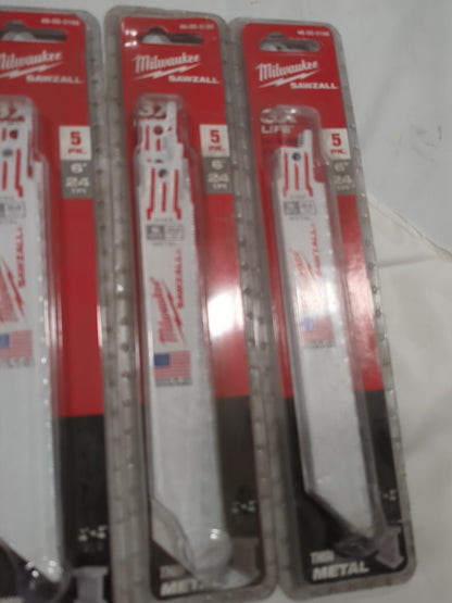 MILWAUKEE TOOL 4pks of 5ct Reciprocating Saw Blades: Steel 48-00-5186