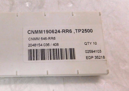 Seco Carbide Turning Insert CNMM646RR6 Grade TP2500 Qty. 10 35218