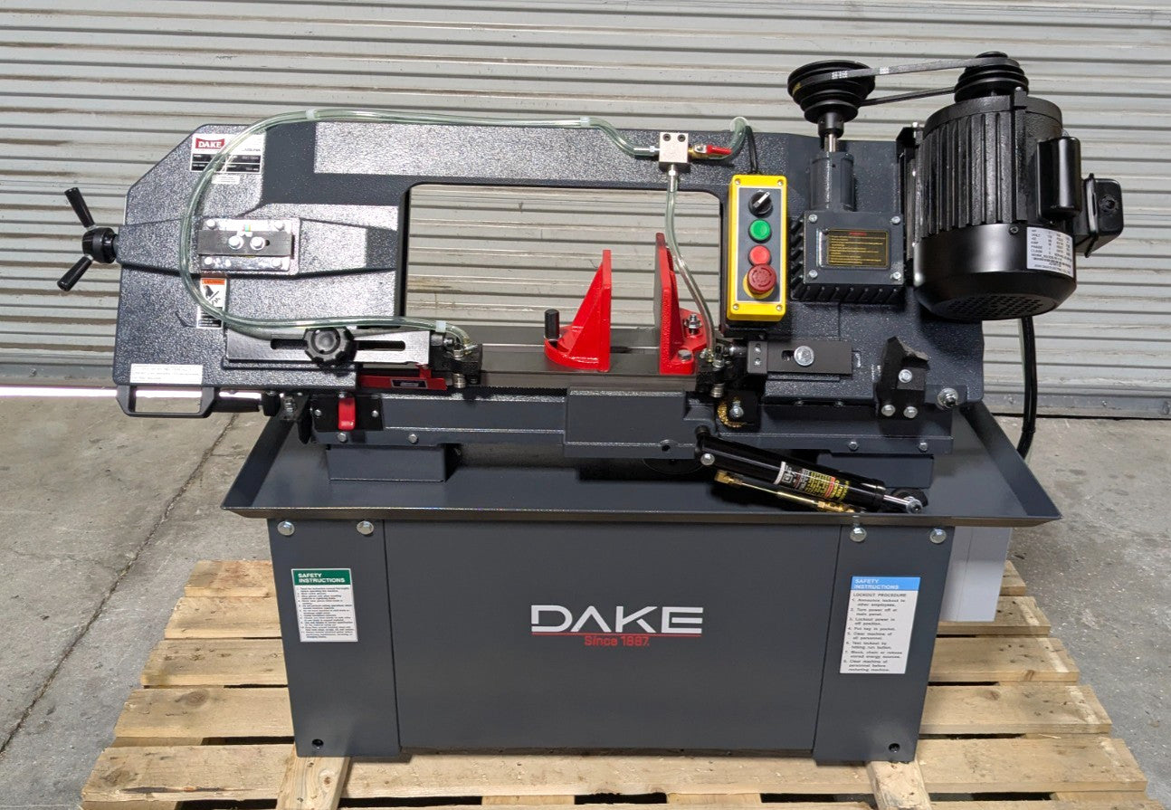 DAKE SE912 Horizontal Bandsaw  9x12" Capacity  110V  1HP  Step Pulley Drive