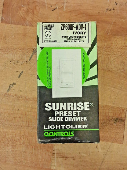 Lightolier Controls Sunrise Preset Slide Dimmer ZP600F-ADV-W