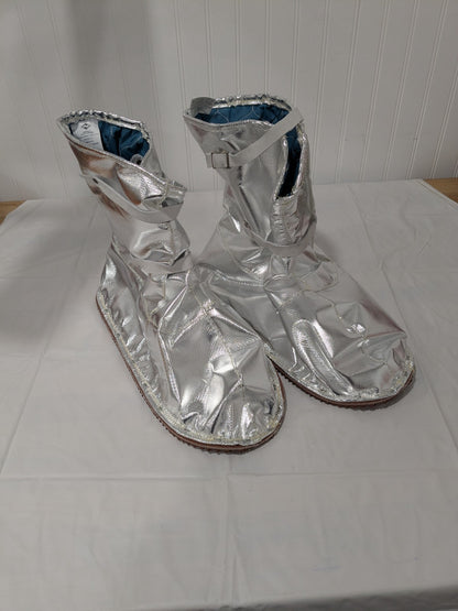 National Safety Apparel Aluminized Overshoe: X-Large Plain Toe, Silver L68FA01XL