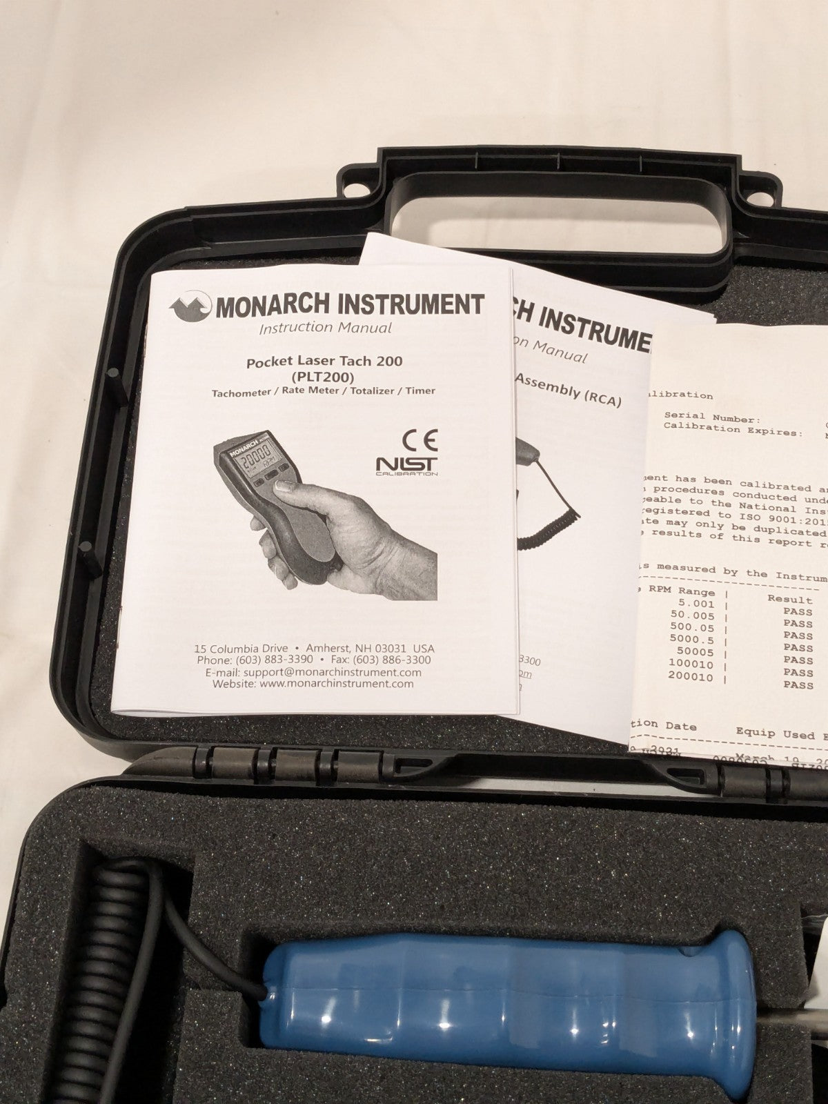 Monarch Laser Tachometer +/-0.05% Accuracy 0.001 Resolution 20000 RPM 6125-011
