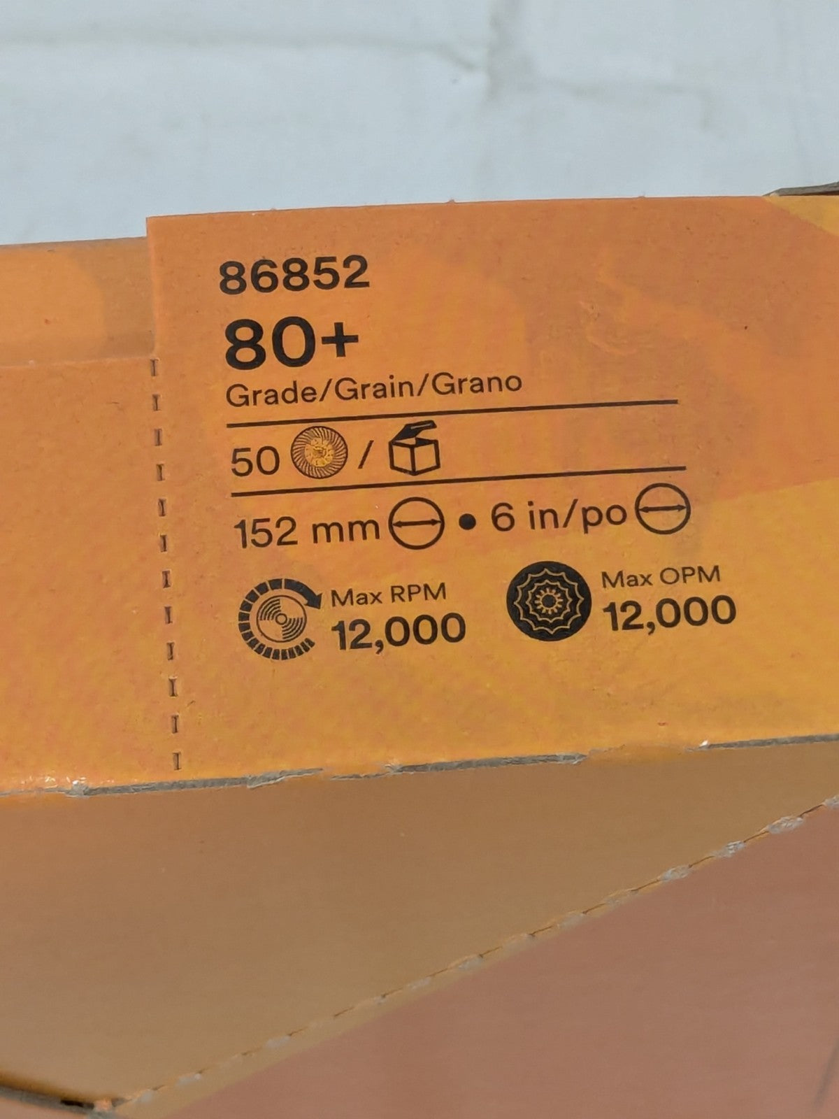 (50) 3M Hook & Loop Disc: 6" Dia, 80G, Coated, Precision Shaped Ceramic 86852