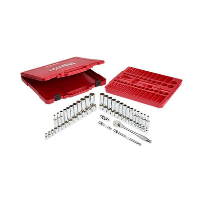 Milwaukee Tool 56 Pc. 3/8" Drive SAE & Metric Ratchet & Socket Set 48-22-9008