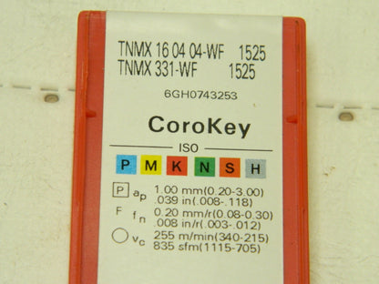SANDVIK COROMANT TNMX331-WF 1525 Carbide Turning Insert Qty 10 5754692