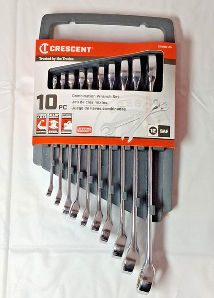 Crescent 10 Pc Chrome Finish Combination Wrench Set 1/4-3/4" Sets CCWS2-05