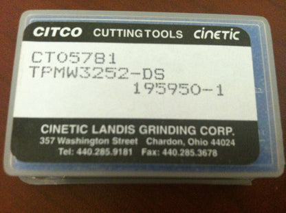 Citco TPMW3252-DS Indexable PCBN Turning Insert QTY 6 CT05781